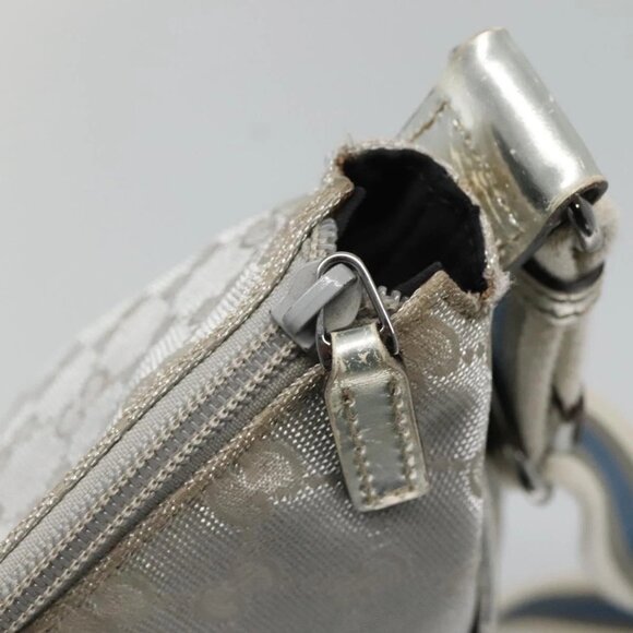 GUCCI GG Canvas Sherry Line Shoulder Bag Gray Silver blue 145857 Auth bs23771 - Picture 11 of 16